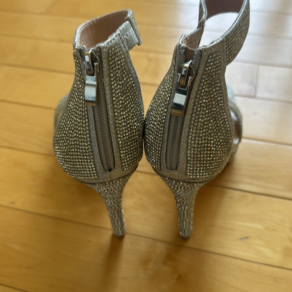 Delicacy Silver rhinestone sandal stiletto heel shoes - Picture 4 of 11